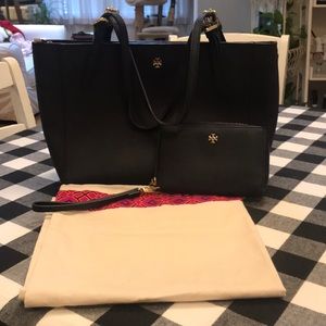 2 items:?Tory Burch Tote + wallet/wristlet